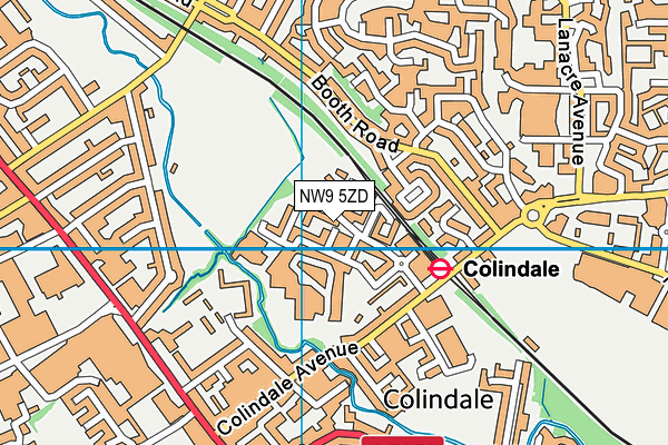 NW9 5ZD map - OS VectorMap District (Ordnance Survey)
