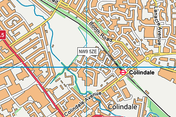 NW9 5ZE map - OS VectorMap District (Ordnance Survey)