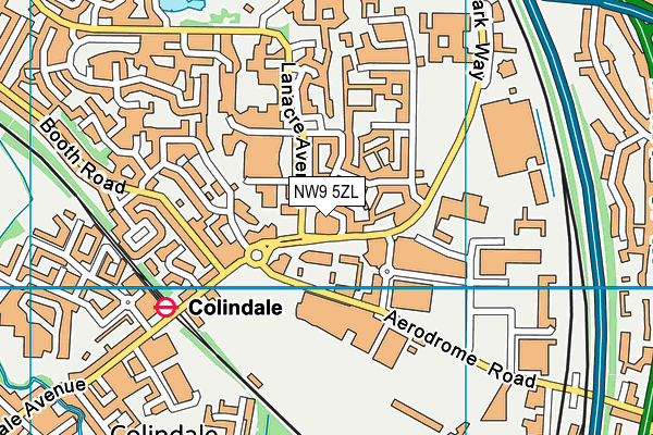 NW9 5ZL map - OS VectorMap District (Ordnance Survey)