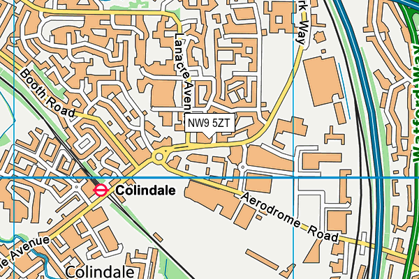 NW9 5ZT map - OS VectorMap District (Ordnance Survey)