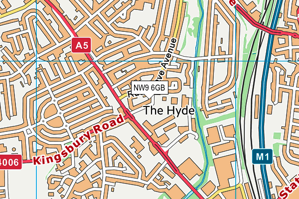 NW9 6GB map - OS VectorMap District (Ordnance Survey)