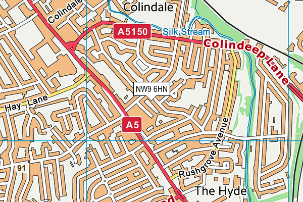 NW9 6HN map - OS VectorMap District (Ordnance Survey)
