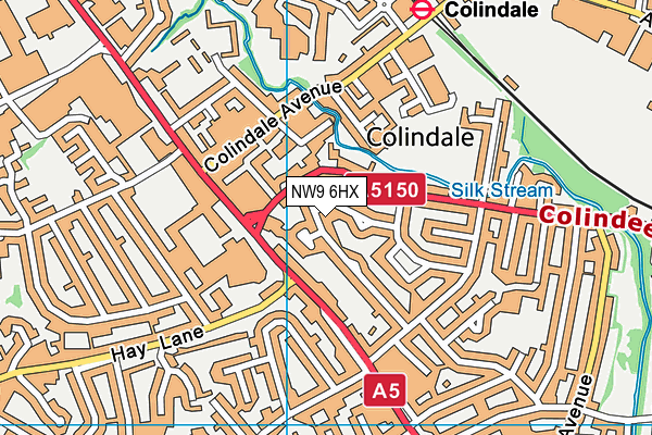 NW9 6HX map - OS VectorMap District (Ordnance Survey)