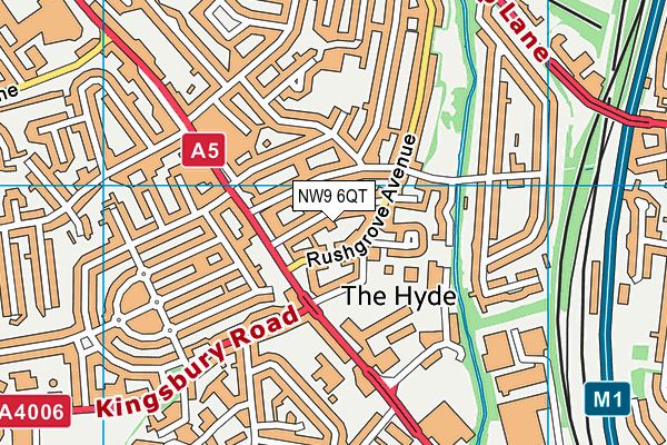 NW9 6QT map - OS VectorMap District (Ordnance Survey)