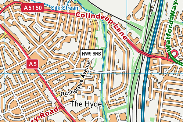 NW9 6RB map - OS VectorMap District (Ordnance Survey)