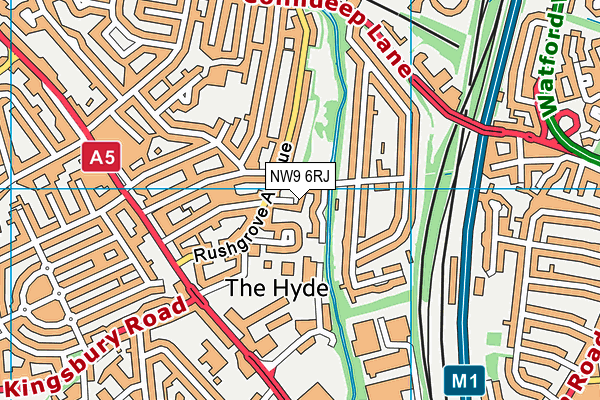 NW9 6RJ map - OS VectorMap District (Ordnance Survey)