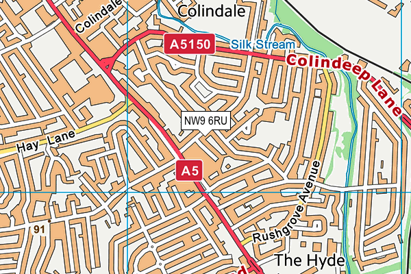 NW9 6RU map - OS VectorMap District (Ordnance Survey)