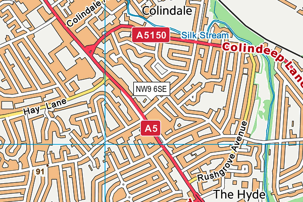 NW9 6SE map - OS VectorMap District (Ordnance Survey)