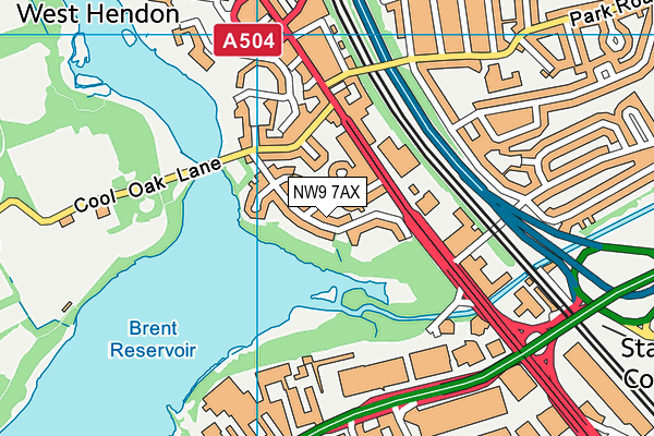 NW9 7AX map - OS VectorMap District (Ordnance Survey) NW9 7AX map - OS VectorMap District (Ordnance Survey)