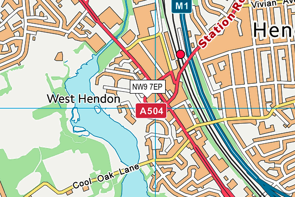 NW9 7EP map - OS VectorMap District (Ordnance Survey)