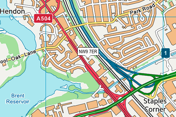 NW9 7ER map - OS VectorMap District (Ordnance Survey) NW9 7ER map - OS VectorMap District (Ordnance Survey)