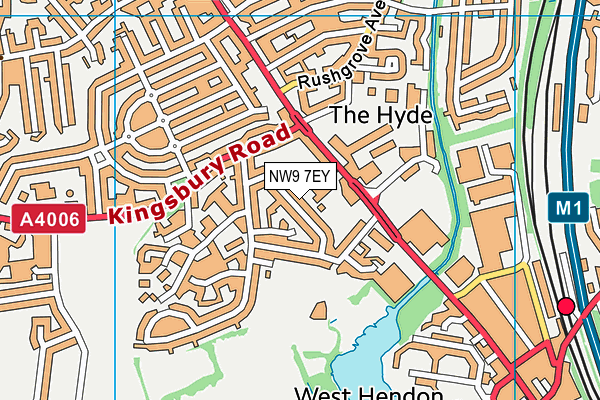 NW9 7EY map - OS VectorMap District (Ordnance Survey) NW9 7EY map - OS VectorMap District (Ordnance Survey)