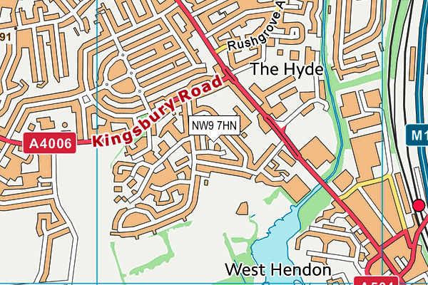 NW9 7HN map - OS VectorMap District (Ordnance Survey)