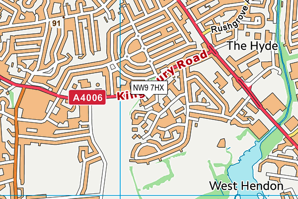 NW9 7HX map - OS VectorMap District (Ordnance Survey) NW9 7HX map - OS VectorMap District (Ordnance Survey)