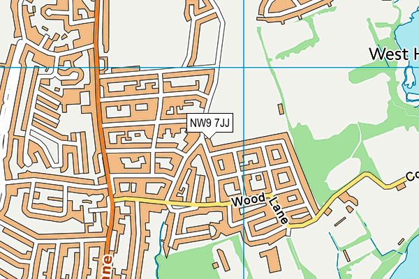 NW9 7JJ map - OS VectorMap District (Ordnance Survey) NW9 7JJ map - OS VectorMap District (Ordnance Survey)
