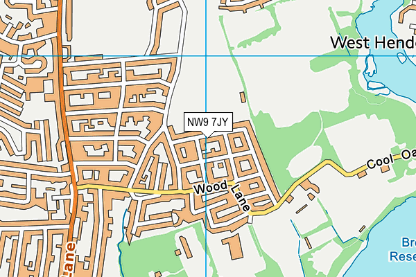 NW9 7JY map - OS VectorMap District (Ordnance Survey) NW9 7JY map - OS VectorMap District (Ordnance Survey)