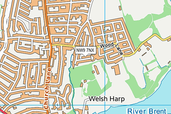 NW9 7NX map - OS VectorMap District (Ordnance Survey) NW9 7NX map - OS VectorMap District (Ordnance Survey)