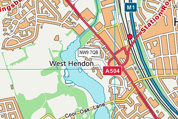 NW9 7QB map - OS VectorMap District (Ordnance Survey)
