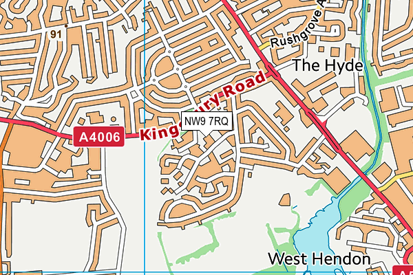 NW9 7RQ map - OS VectorMap District (Ordnance Survey)
