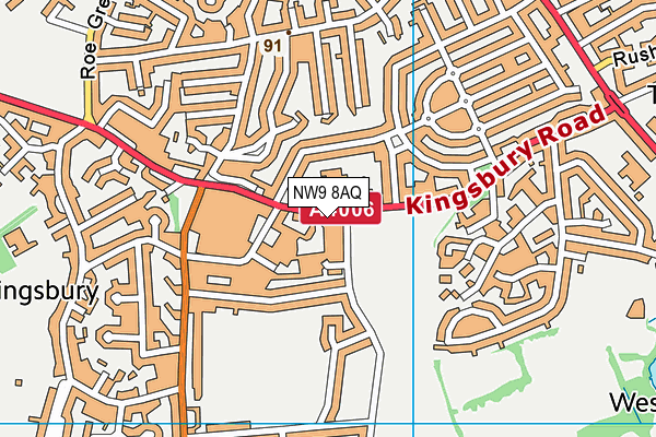 NW9 8AQ map - OS VectorMap District (Ordnance Survey) NW9 8AQ map - OS VectorMap District (Ordnance Survey)