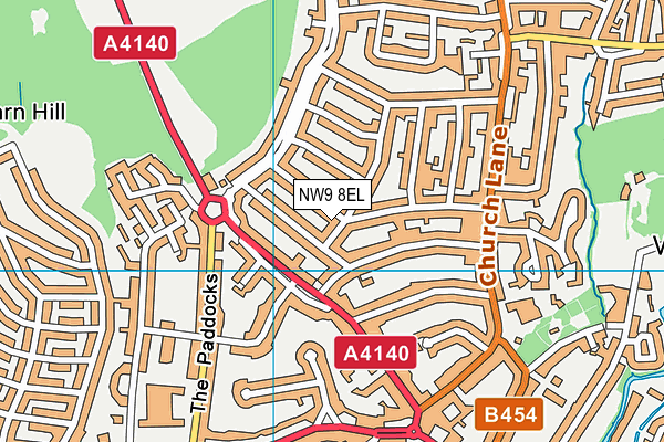 NW9 8EL map - OS VectorMap District (Ordnance Survey) NW9 8EL map - OS VectorMap District (Ordnance Survey)