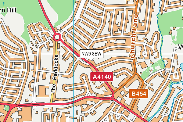 NW9 8EW map - OS VectorMap District (Ordnance Survey) NW9 8EW map - OS VectorMap District (Ordnance Survey)