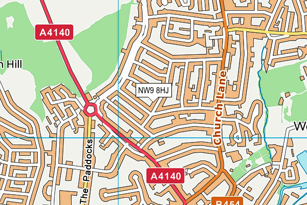 NW9 8HJ map - OS VectorMap District (Ordnance Survey)