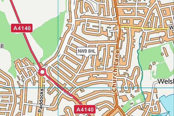 NW9 8HL map - OS VectorMap District (Ordnance Survey) NW9 8HL map - OS VectorMap District (Ordnance Survey)