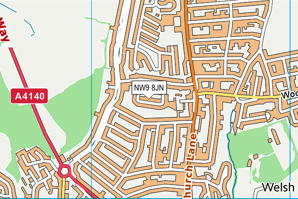 NW9 8JN map - OS VectorMap District (Ordnance Survey) NW9 8JN map - OS VectorMap District (Ordnance Survey)