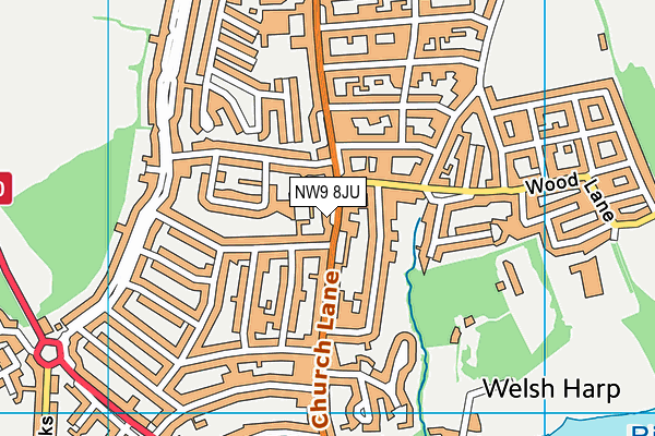 NW9 8JU map - OS VectorMap District (Ordnance Survey) NW9 8JU map - OS VectorMap District (Ordnance Survey)
