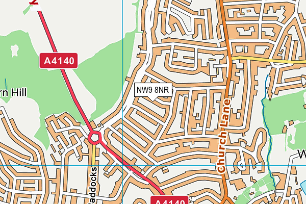 NW9 8NR map - OS VectorMap District (Ordnance Survey) NW9 8NR map - OS VectorMap District (Ordnance Survey)