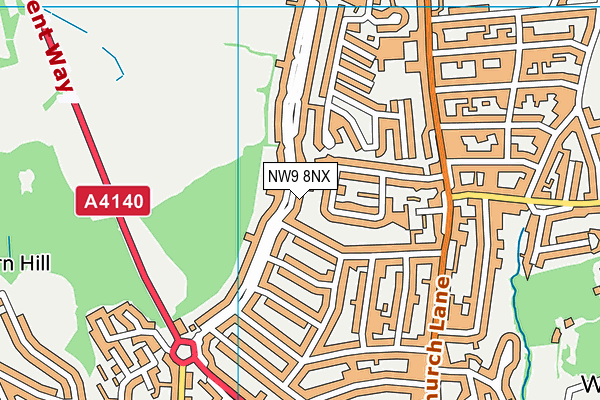 NW9 8NX map - OS VectorMap District (Ordnance Survey) NW9 8NX map - OS VectorMap District (Ordnance Survey)