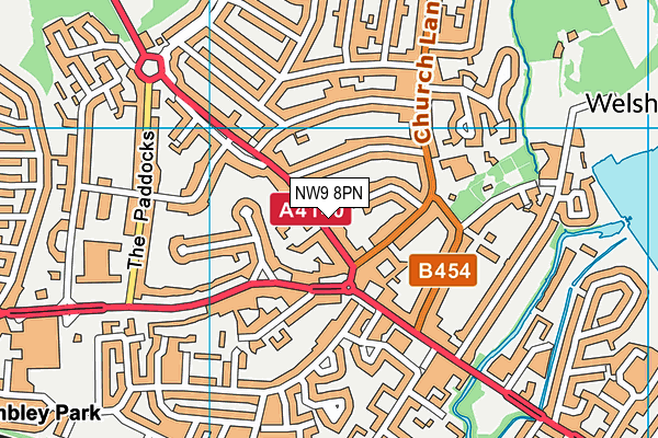 NW9 8PN map - OS VectorMap District (Ordnance Survey) NW9 8PN map - OS VectorMap District (Ordnance Survey)