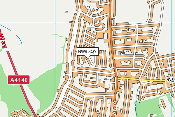 NW9 8QY map - OS VectorMap District (Ordnance Survey)