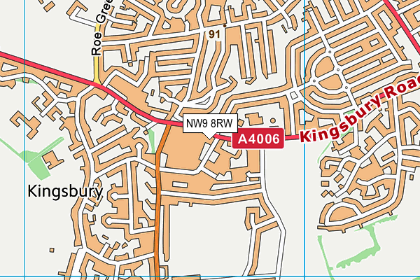 NW9 8RW map - OS VectorMap District (Ordnance Survey) NW9 8RW map - OS VectorMap District (Ordnance Survey)
