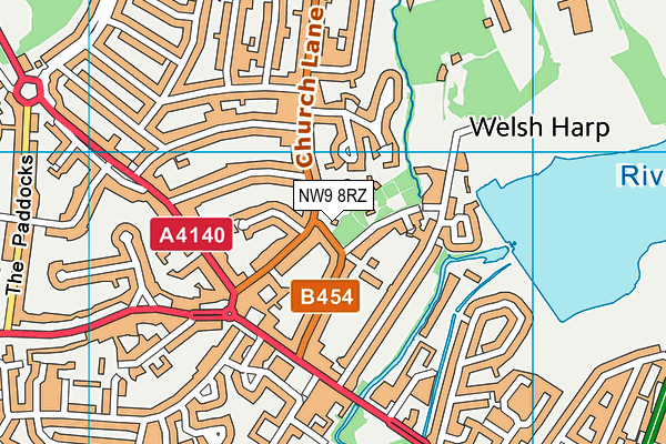 NW9 8RZ map - OS VectorMap District (Ordnance Survey) NW9 8RZ map - OS VectorMap District (Ordnance Survey)
