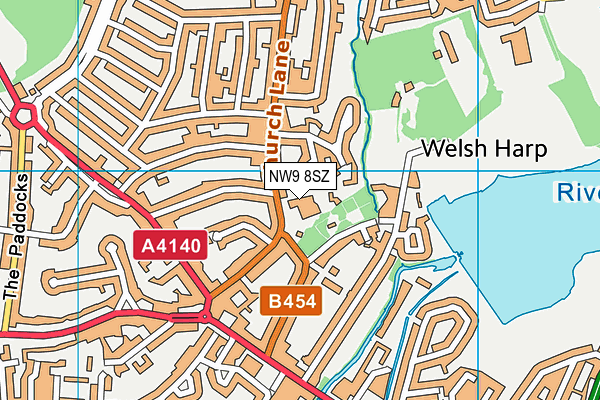 NW9 8SZ map - OS VectorMap District (Ordnance Survey)
