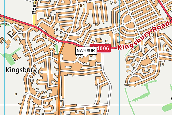 NW9 8UR map - OS VectorMap District (Ordnance Survey)