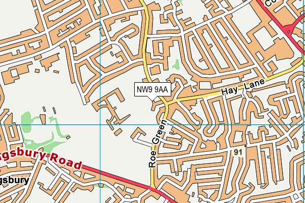 NW9 9AA map - OS VectorMap District (Ordnance Survey) NW9 9AA map - OS VectorMap District (Ordnance Survey)