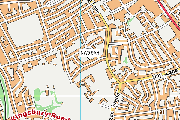 NW9 9AH map - OS VectorMap District (Ordnance Survey) NW9 9AH map - OS VectorMap District (Ordnance Survey)