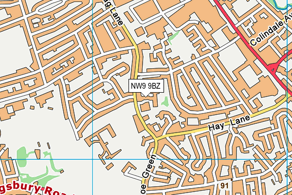NW9 9BZ map - OS VectorMap District (Ordnance Survey) NW9 9BZ map - OS VectorMap District (Ordnance Survey)