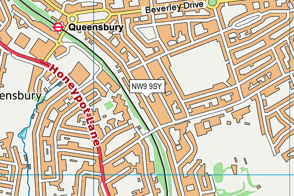 NW9 9SY map - OS VectorMap District (Ordnance Survey) NW9 9SY map - OS VectorMap District (Ordnance Survey)