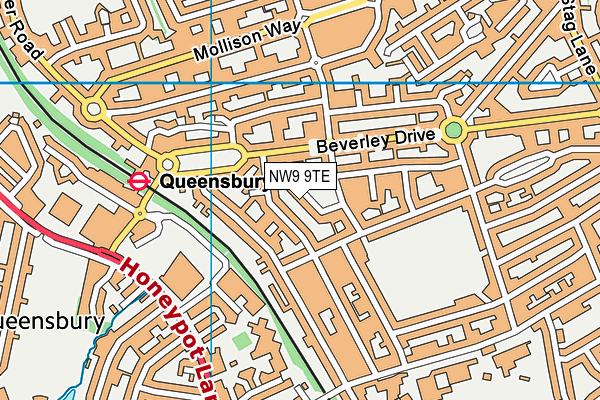 NW9 9TE map - OS VectorMap District (Ordnance Survey) NW9 9TE map - OS VectorMap District (Ordnance Survey)