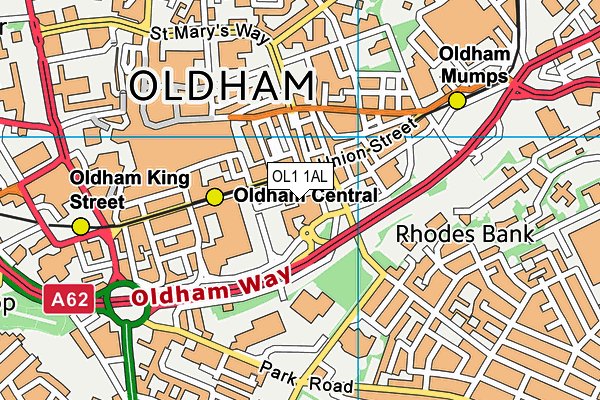 OL1 1AL map - OS VectorMap District (Ordnance Survey) OL1 1AL map - OS VectorMap District (Ordnance Survey)