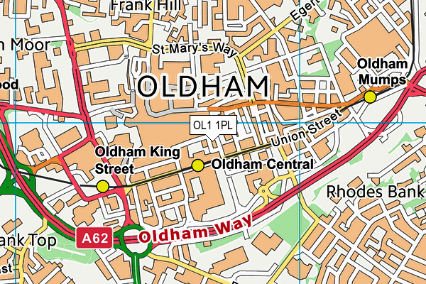 OL1 1PL map - OS VectorMap District (Ordnance Survey) OL1 1PL map - OS VectorMap District (Ordnance Survey)