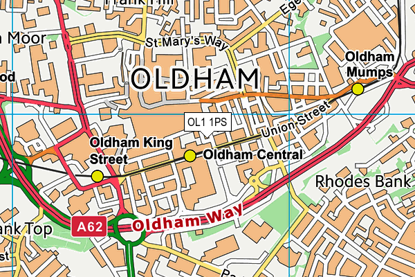 OL1 1PS map - OS VectorMap District (Ordnance Survey) OL1 1PS map - OS VectorMap District (Ordnance Survey)