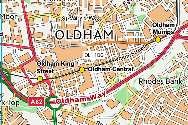 OL1 1QG map - OS VectorMap District (Ordnance Survey) OL1 1QG map - OS VectorMap District (Ordnance Survey)