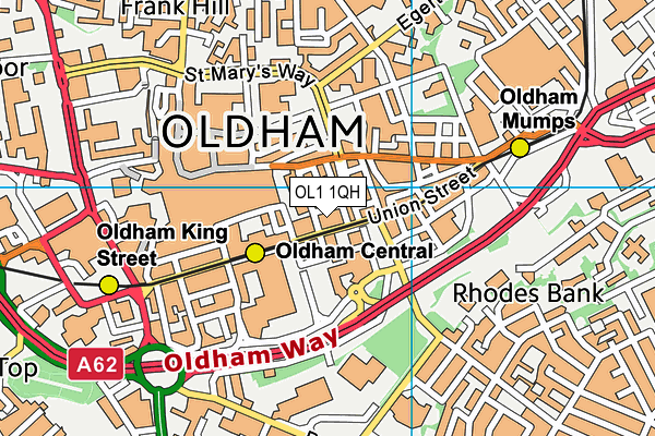 OL1 1QH map - OS VectorMap District (Ordnance Survey) OL1 1QH map - OS VectorMap District (Ordnance Survey)