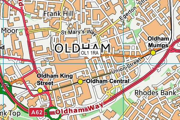 OL1 1RA map - OS VectorMap District (Ordnance Survey) OL1 1RA map - OS VectorMap District (Ordnance Survey)