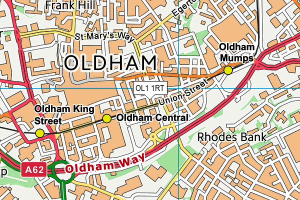 OL1 1RT map - OS VectorMap District (Ordnance Survey) OL1 1RT map - OS VectorMap District (Ordnance Survey)